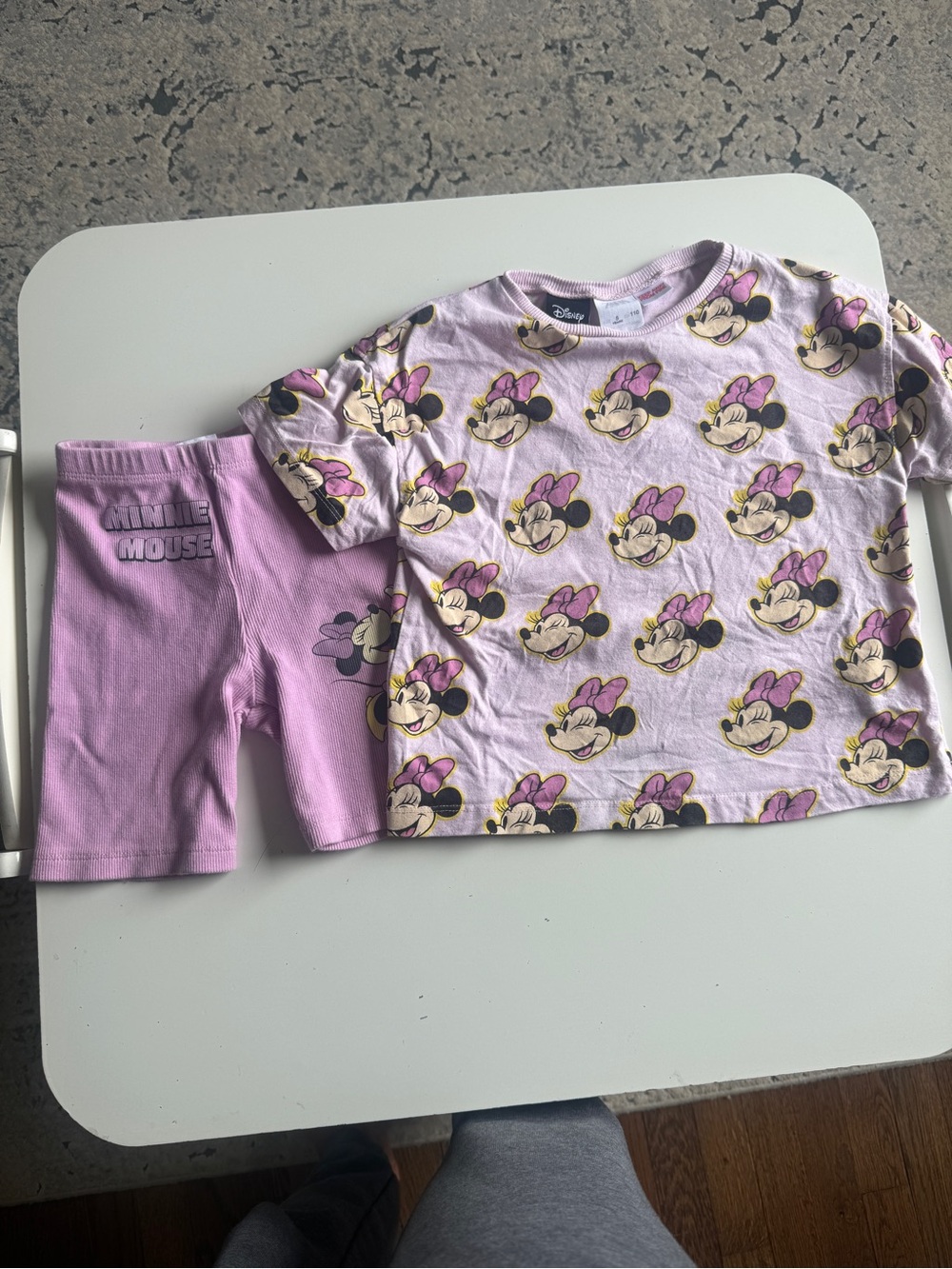 Zara Disney Minnie Mouse Lavender Tee & Shorts Set